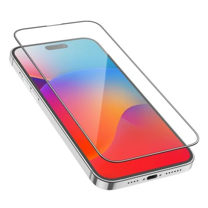 Hoco İphone 15 Pro Max Full Hd Tempered Kırılmaz Cam Ekran Koruyucu 10 Adet Set-(5775)