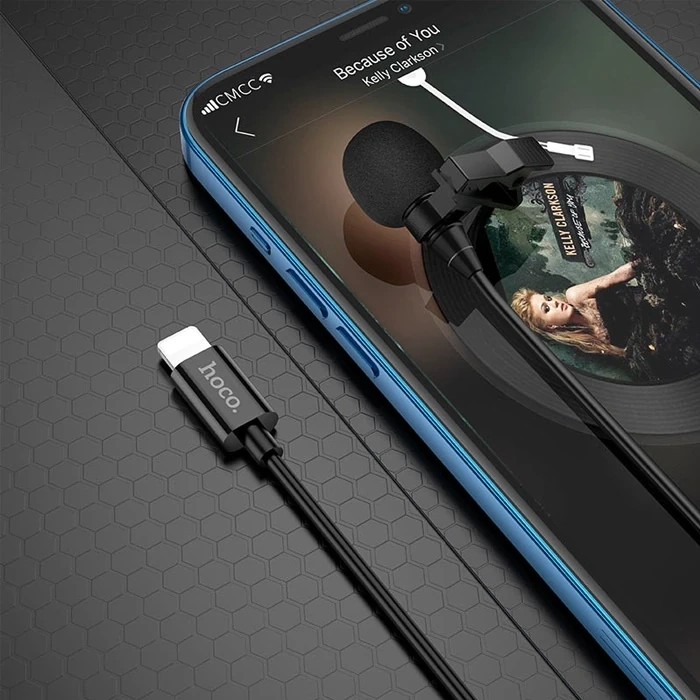 Hoco L14 İphone Lightning Kablolu Profesyonel Yayıncı Yaka Mikrofonu 2mt