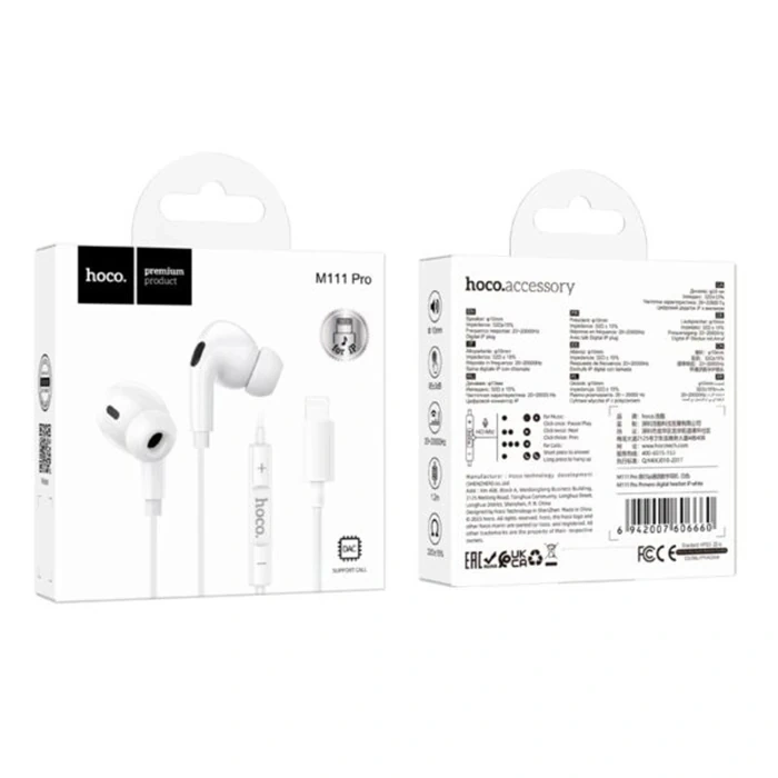 Hoco M111 Pro Primero Lightning Kulakiçi Mikrofonlu Kablolu Kulaklık