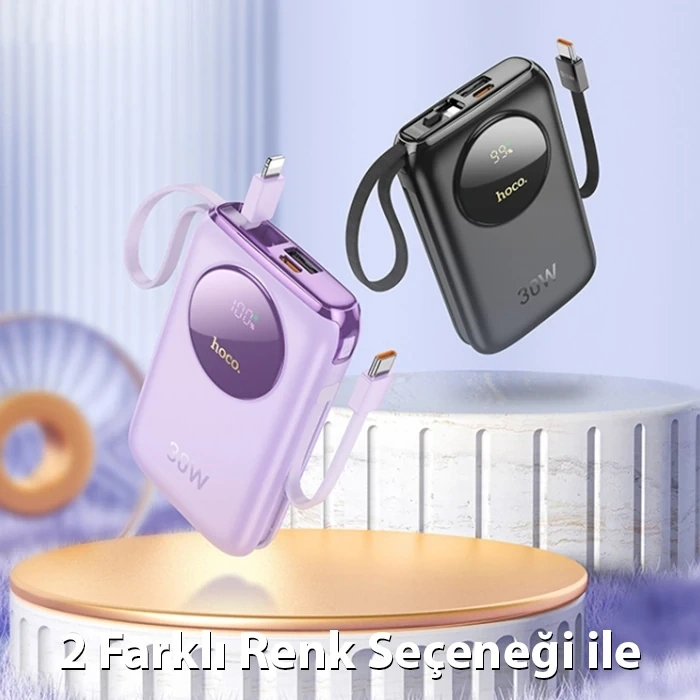 Hoco Q19 Lucky 10000mah 30w Dijital Göstergeli Kablolu Powerbank