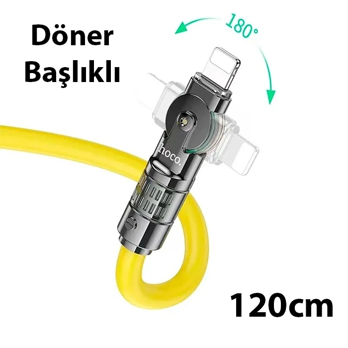 Hoco U118 Döner Başlıklı Pd To İphone Lightning Hızlı Şarj Ve Veri Kablosu