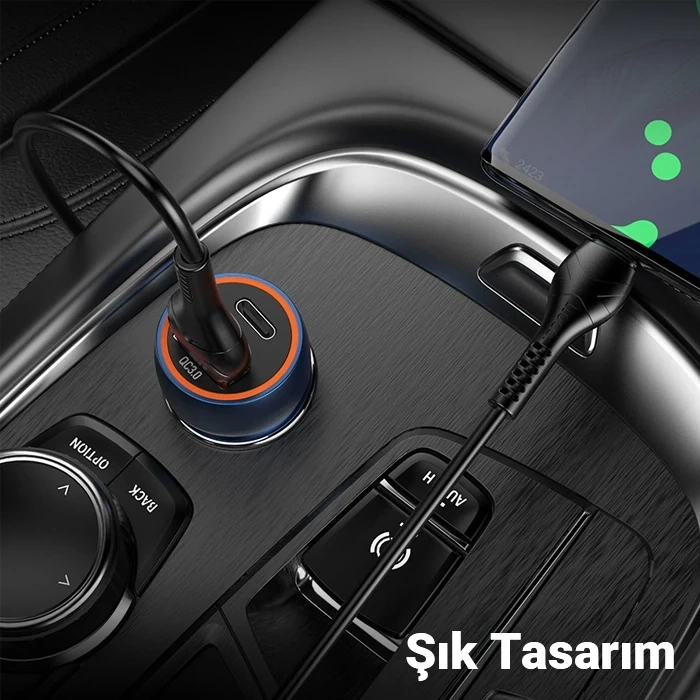 Hoco Z46a Pd20w+Qc3.0 Usb+type-c Giriş Araç İçi Çakmaklık Hızlı Şarj Aleti