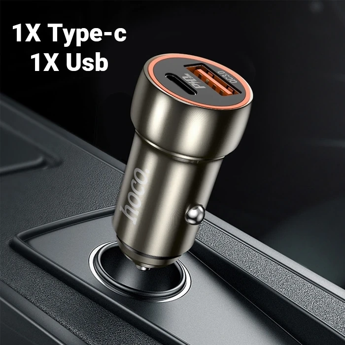 Hoco Z46a Pd20w+Qc3.0 Usb+type-c Giriş Araç İçi Çakmaklık Hızlı Şarj Aleti