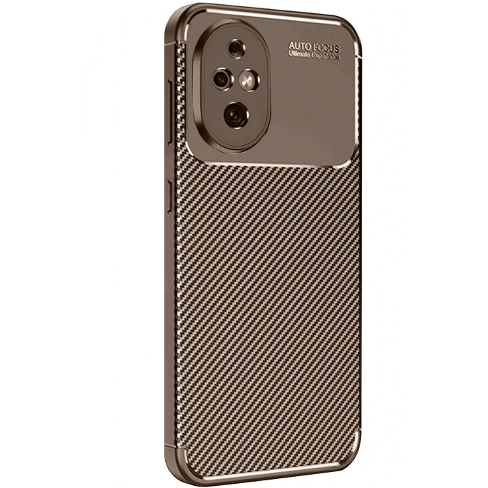 Honor 200 Kılıf Auto Focus Karbon Kapak - Kahverengi