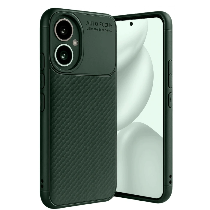 Honor 400 Kılıf Auto Focus Karbon Kapak - Koyu Yeşil