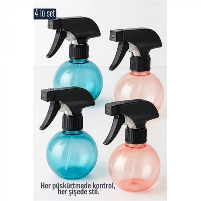 Hsnet Boş Sprey Şişe 4 X 250 Ml 4 Adet 250 Ml Renkli Sprey Şişe – 4’lü Çok Amaçlı Set