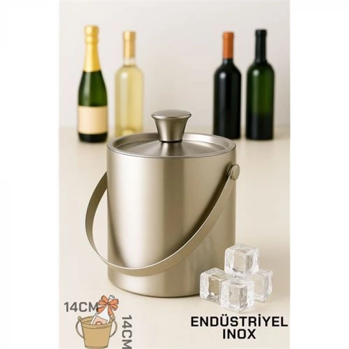 Hsnet Buz Kovası Çift Cidarlı Yalıtımlı Endüstriyel Inox Şampanya Şarap Bira Soğutucu Medıum