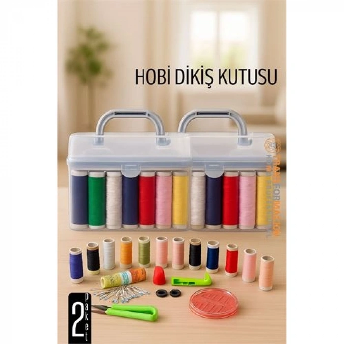 Hsnet Dikiş Seti - 42 Parça Renkli Dikiş Seti – Mezuralı Taşınabilir Hobi Ve Onarım İçin