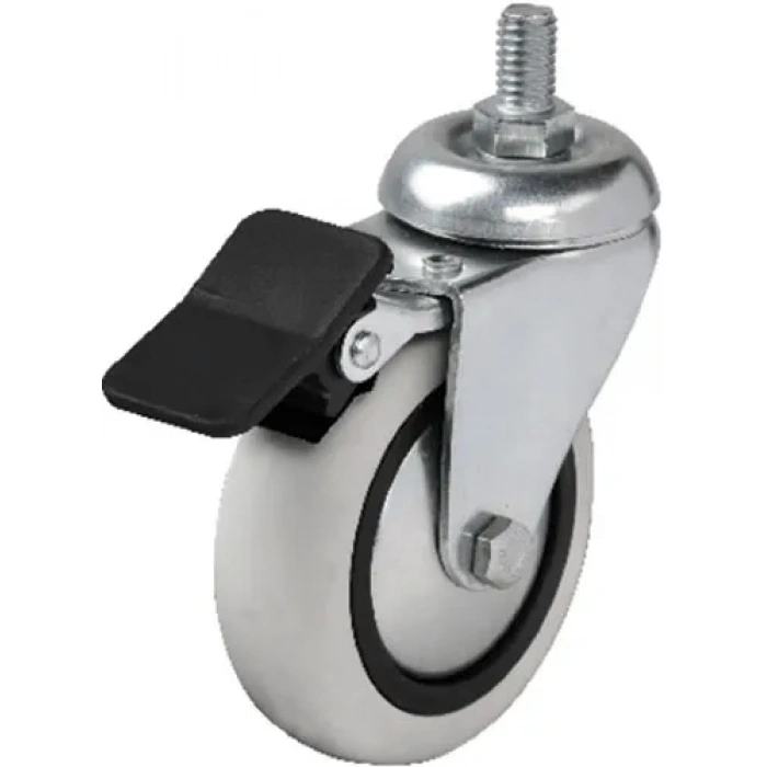 Hts 354 - 75x25 mm PVC Makaralı Vidalı Frenli Teker 4 Adet