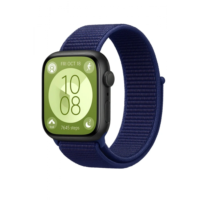 Huawei Fit 4 Hasırlı Cırtcırtlı Kordon - Lacivert-Mürdüm