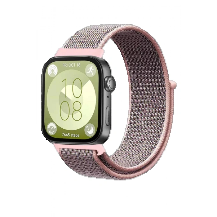 Huawei Fit 4 Hasırlı Cırtcırtlı Kordon - Pembe