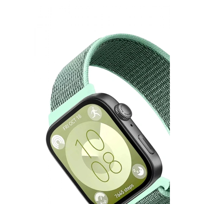 Huawei Fit 4 Hasırlı Cırtcırtlı Kordon - Turkuaz