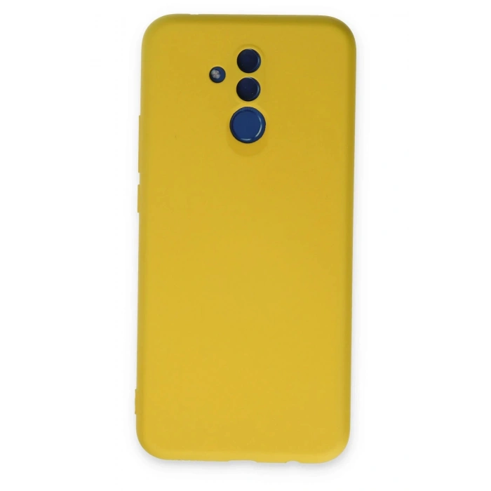 Huawei Mate 20 Lite Kılıf Nano içi Kadife Silikon - Sarı
