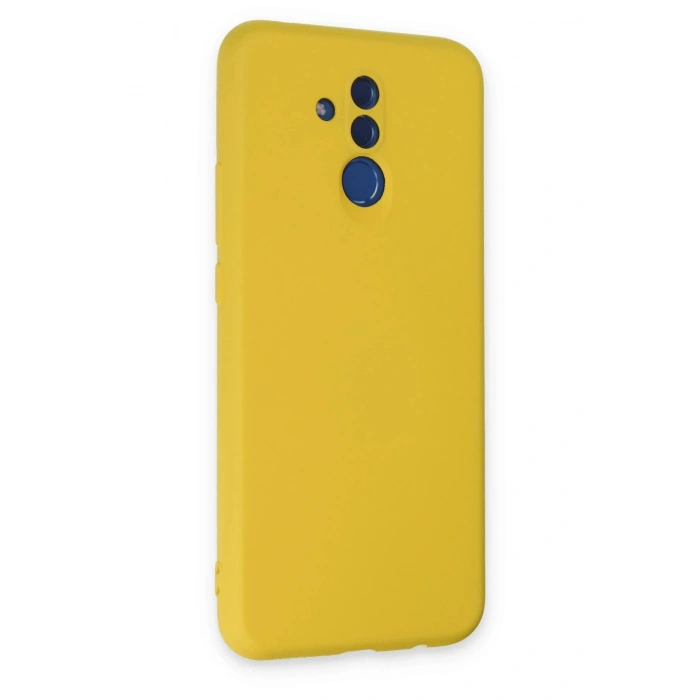 Huawei Mate 20 Lite Kılıf Nano içi Kadife Silikon - Sarı