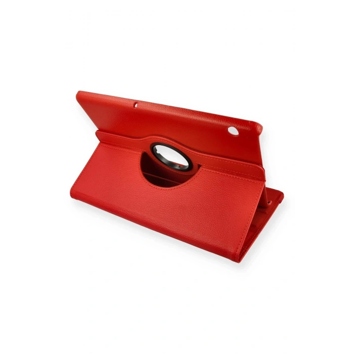 Huawei MediaPad T5 10 Kılıf 360 Tablet Deri Kılıf - Kırmızı