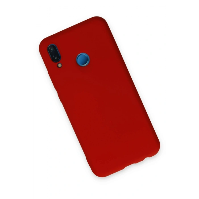 Huawei P20 Lite Kılıf Nano içi Kadife Silikon - Kırmızı