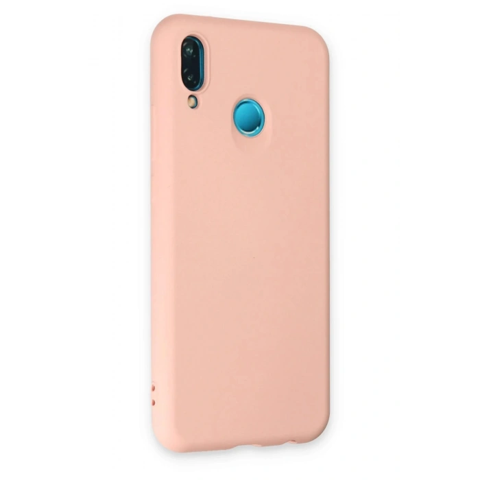 Huawei P20 Lite Kılıf Nano içi Kadife Silikon - Pudra
