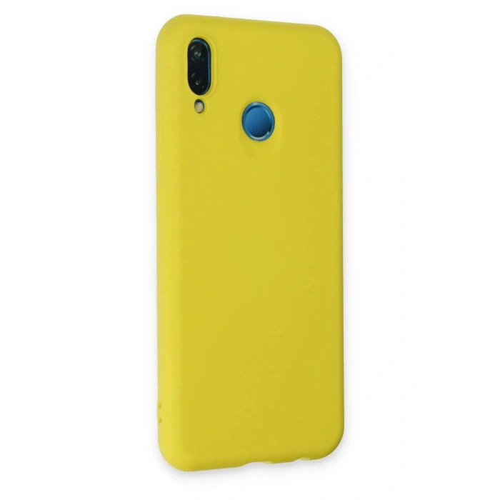 Huawei P20 Lite Kılıf Nano içi Kadife Silikon - Sarı