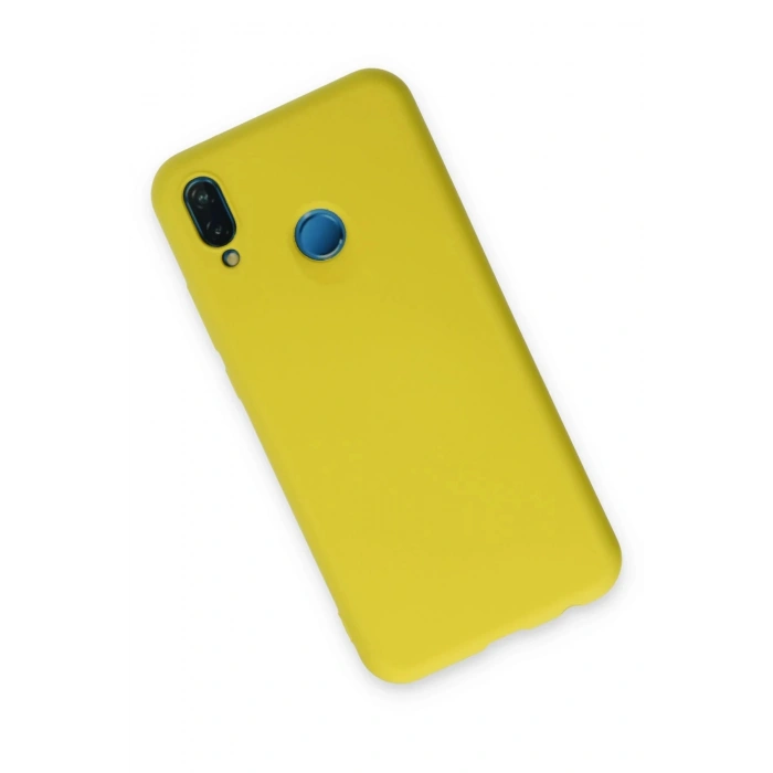 Huawei P20 Lite Kılıf Nano içi Kadife Silikon - Sarı