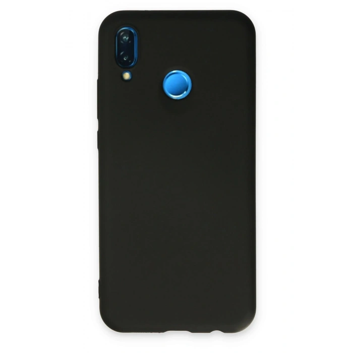 Huawei P20 Lite Kılıf Nano içi Kadife Silikon - Siyah