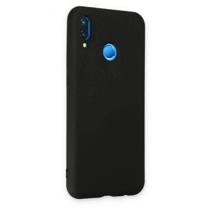 Huawei P20 Lite Kılıf Nano içi Kadife Silikon - Siyah