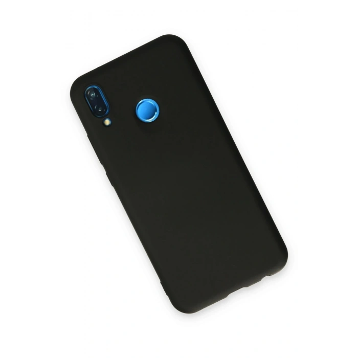 Huawei P20 Lite Kılıf Nano içi Kadife Silikon - Siyah