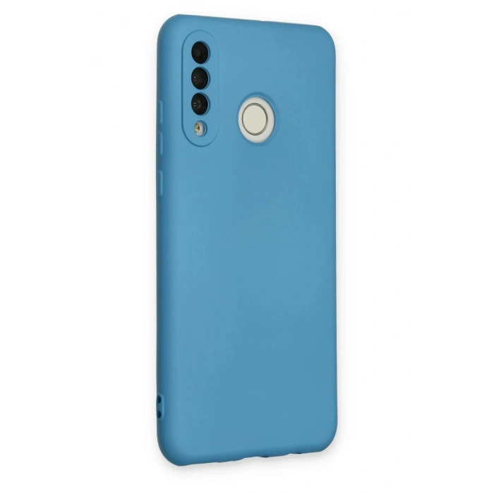 Huawei P30 Lite Kılıf Nano içi Kadife Silikon - Mavi
