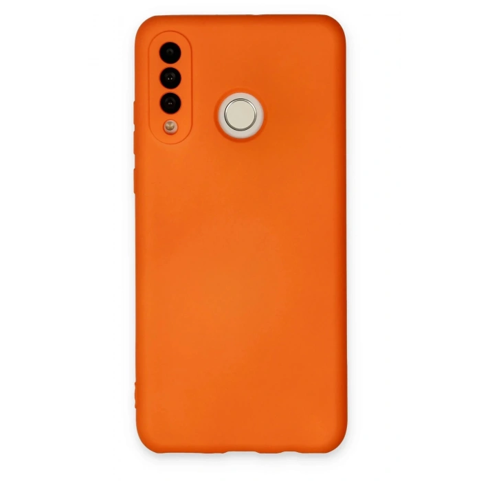 Huawei P30 Lite Kılıf Nano içi Kadife Silikon - Turuncu