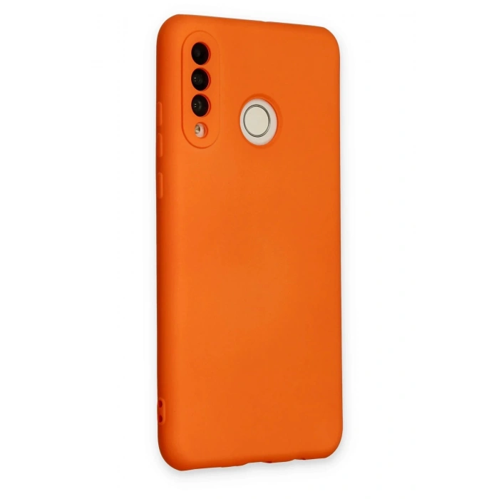 Huawei P30 Lite Kılıf Nano içi Kadife Silikon - Turuncu