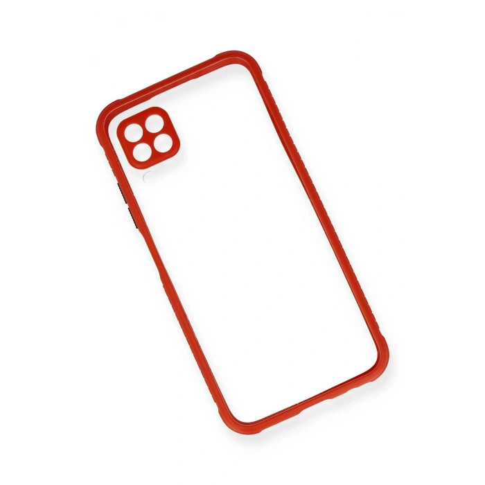 Huawei P40 Lite Kılıf Miami Şeffaf Silikon - Kırmızı