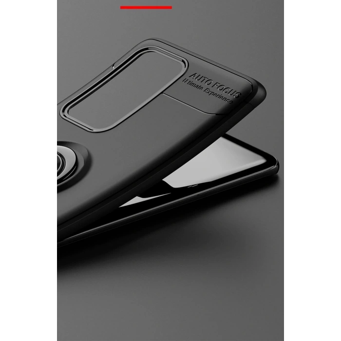 Huawei P40 Pro Kılıf Range Yüzüklü Silikon - Siyah