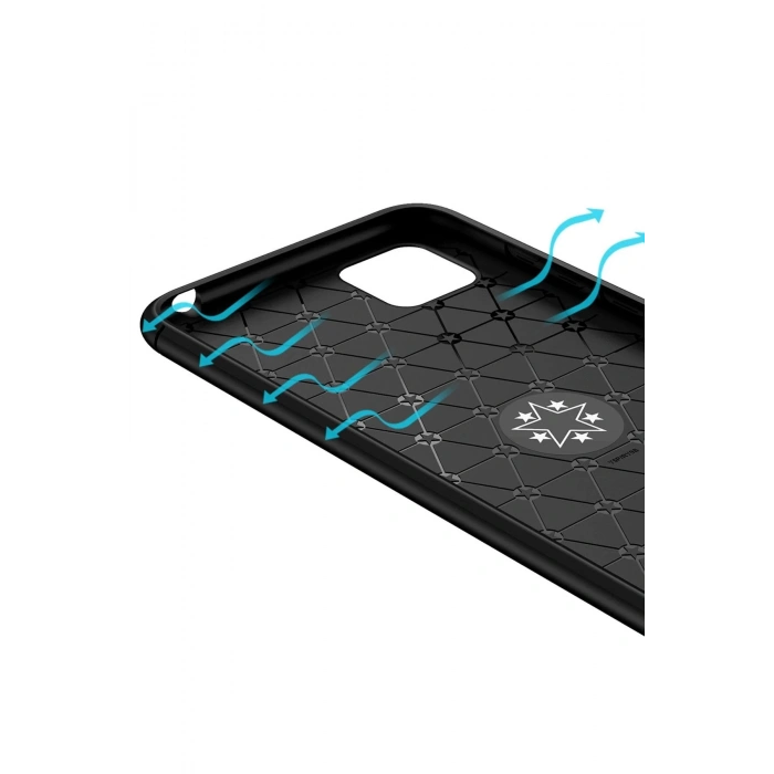 Huawei Y5P Kılıf Range Yüzüklü Silikon - Siyah-Kırmızı