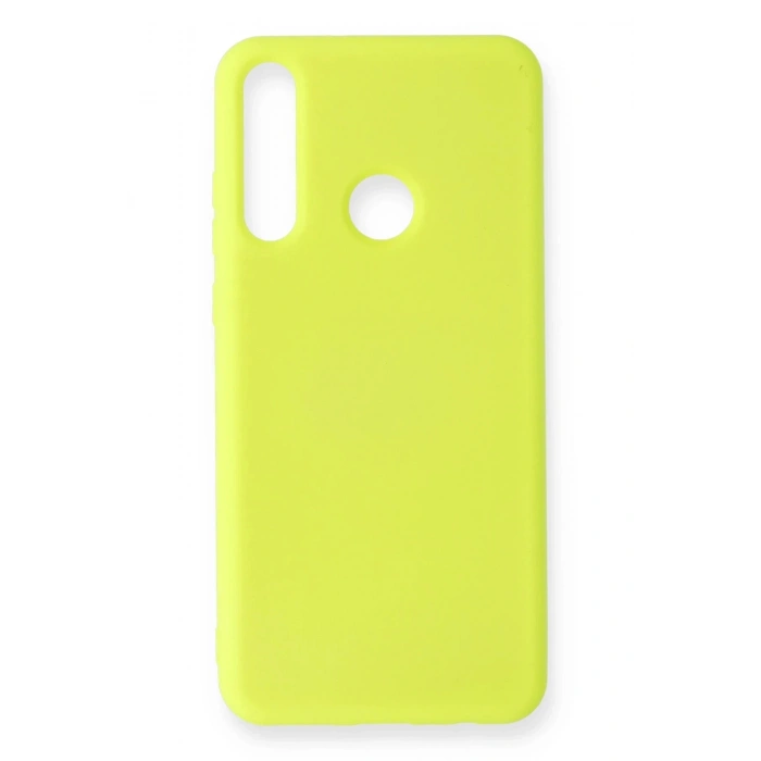 Huawei Y6P Kılıf Nano içi Kadife Silikon - Sarı