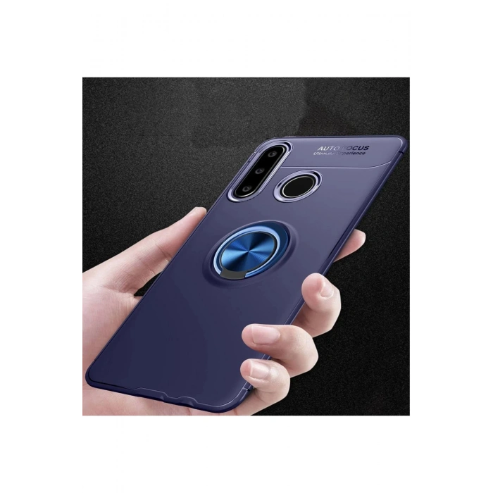 Huawei Y6P Kılıf Range Yüzüklü Silikon - Mavi