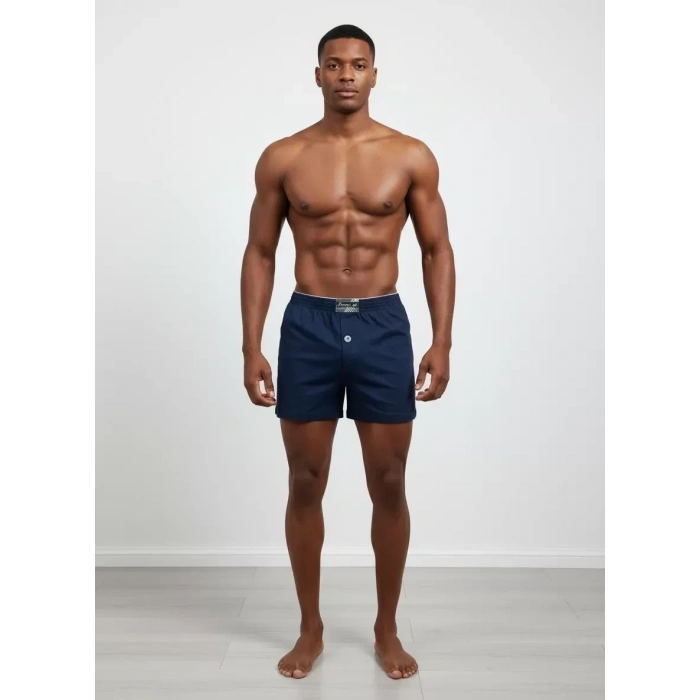 Huma One Erkek Havlu Bel Düz Boxer Battal Boy 3xl Lacivert Renk