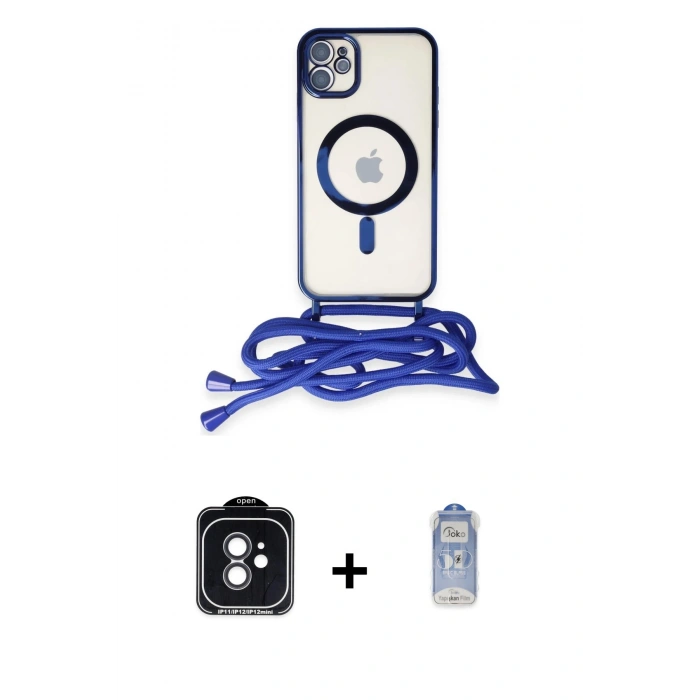 ieg™ iPhone 11 Kılıf Eksen Özel Seri - Siyah Joko Magic 5D Cam + Siyah PVD Metal Kamera Lens