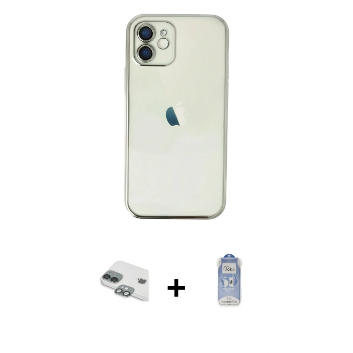 ieg™ iPhone 11 Kılıf Vadi Minimal - Siyah Joko Magic 5D Cam + Yeşil Pers Alüminyum Kamera Lens