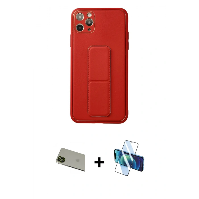 ieg™ iPhone 11 Pro Max Kılıf Akış Doku - Siyah 3D Antistatik Seramik Nano Ekran Koruyucu + Yeşil Rainbow Kamera Lens Koruma Cam
