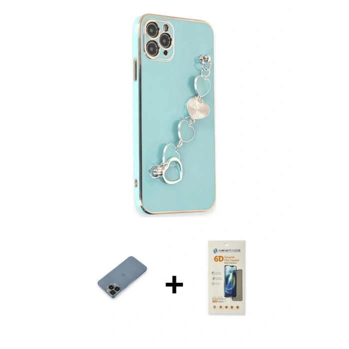 ieg™ iPhone 11 Pro Max Kılıf Nova Işık Prime - Siyah 6D Mat Seramik Hayalet Nano Ekran Koruyucu + Siyah Metal Kamera Lens Koruma Cam
