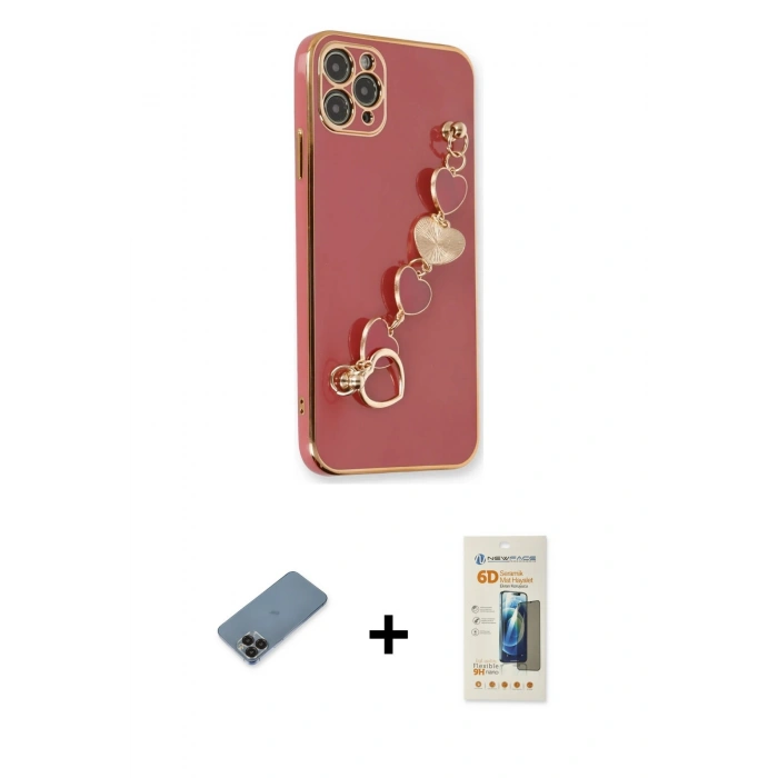ieg™ iPhone 11 Pro Max Kılıf Nova Işık Prime - Siyah 6D Mat Seramik Hayalet Nano Ekran Koruyucu + Siyah Metal Kamera Lens Koruma Cam