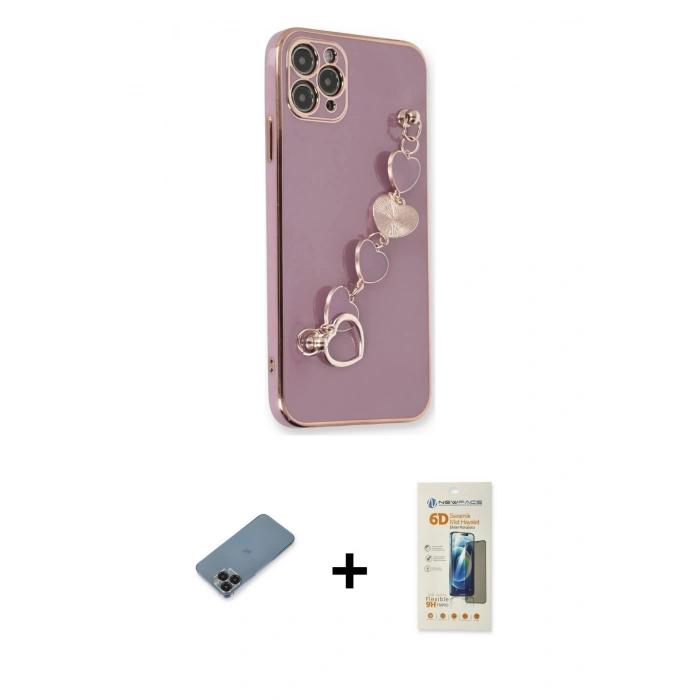 ieg™ iPhone 11 Pro Max Kılıf Nova Işık Prime - Siyah 6D Mat Seramik Hayalet Nano Ekran Koruyucu + Siyah Metal Kamera Lens Koruma Cam
