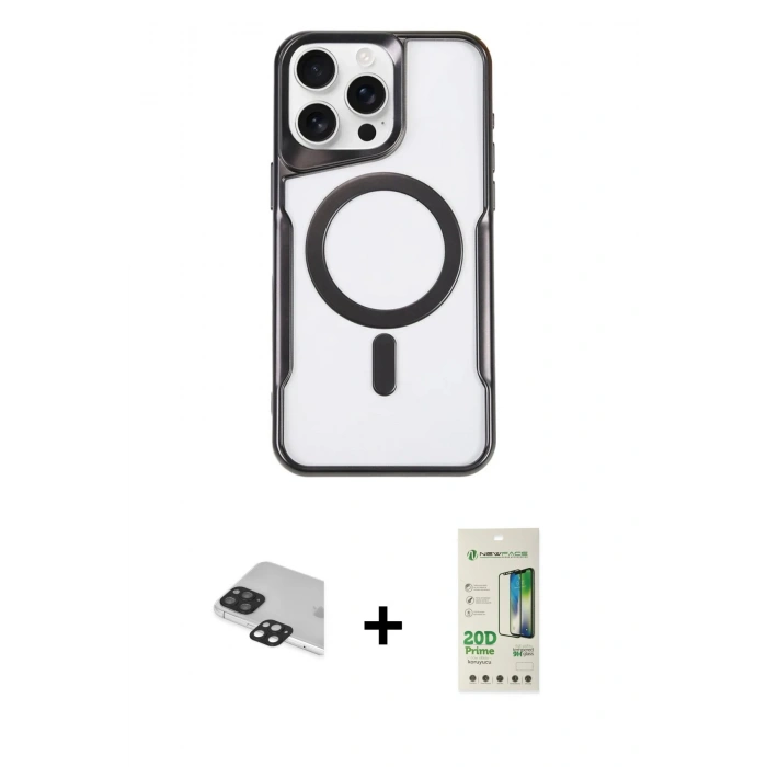 ieg™ iPhone 11 Pro Max Kılıf Yadigar Klasik Özel Seri - Siyah 20D Premium Cam Ekran Koruyucu + Siyah Pers Alüminyum Kamera Lens