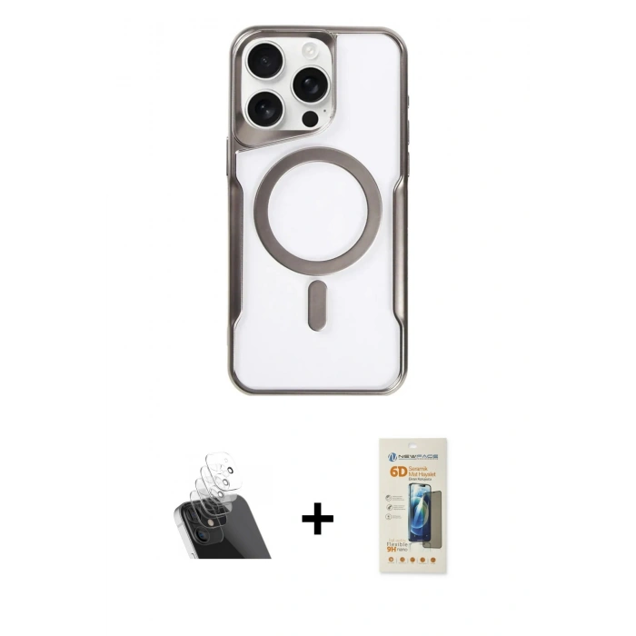 ieg™ iPhone 11 Pro Max Kılıf Yadigar Klasik Özel Seri - Siyah 6D Mat Seramik Hayalet Nano Ekran Koruyucu + Şeffaf Kamera Lens Koruma Cam