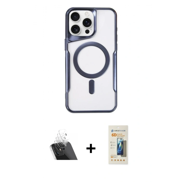 ieg™ iPhone 11 Pro Max Kılıf Yadigar Klasik Özel Seri - Siyah 6D Mat Seramik Hayalet Nano Ekran Koruyucu + Şeffaf Kamera Lens Koruma Cam