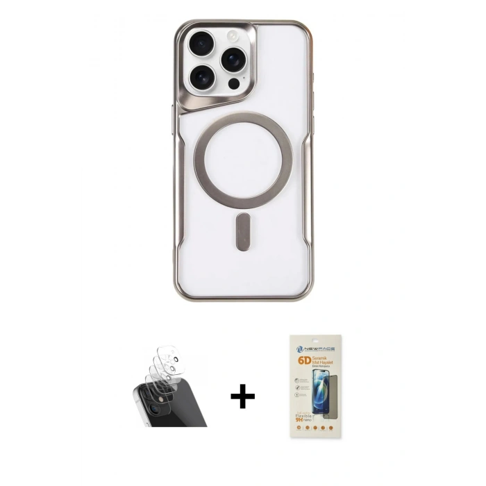 ieg™ iPhone 11 Pro Max Kılıf Yadigar Klasik Özel Seri - Siyah 6D Mat Seramik Hayalet Nano Ekran Koruyucu + Şeffaf Kamera Lens Koruma Cam