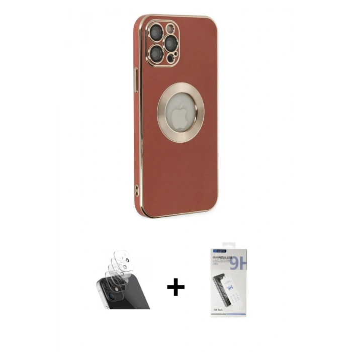ieg™ iPhone 12 Pro Kılıf İz Form Serisi - Şeffaf Uv Polymer Nano Ekran Koruyucu + Şeffaf Kamera Lens Koruma Cam