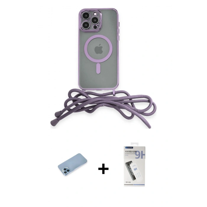 ieg™ iPhone 12 Pro Max Kılıf Eksen Özel Seri - Şeffaf Uv Polymer Nano Ekran Koruyucu + Mavi Shine Kamera Lens Koruma Cam