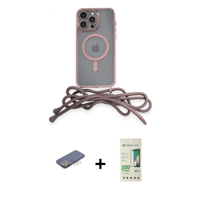 ieg™ iPhone 12 Pro Max Kılıf Eksen Özel Seri - Siyah 20D Premium Cam Ekran Koruyucu + Mavi Renkli Kamera Lens Koruma Cam