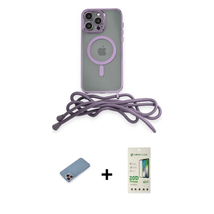 ieg™ iPhone 12 Pro Max Kılıf Eksen Özel Seri - Siyah 20D Premium Cam Ekran Koruyucu + Pembe Shine Kamera Lens Koruma Cam