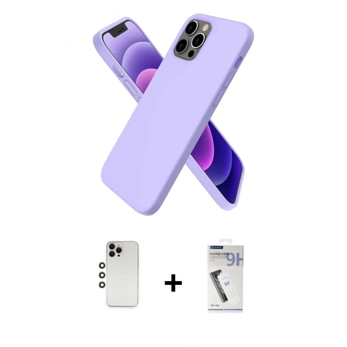 ieg™ iPhone 12 Pro Max Kılıf Kozmos Yansıma Özel Seri - Şeffaf Uv Polymer Nano Ekran Koruyucu + Gökkuşağı Shine Kamera Lens